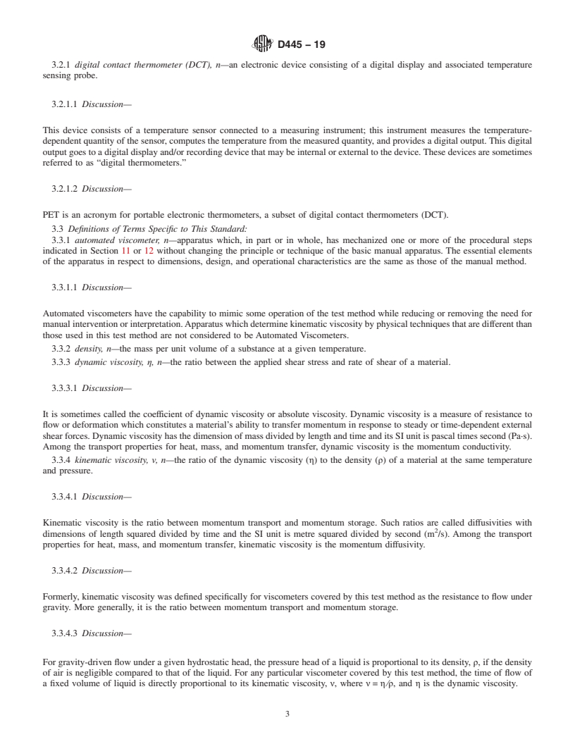 REDLINE ASTM D445-19 - Standard Test Method for  Kinematic Viscosity of Transparent and Opaque Liquids (and  Calculation of Dynamic Viscosity)