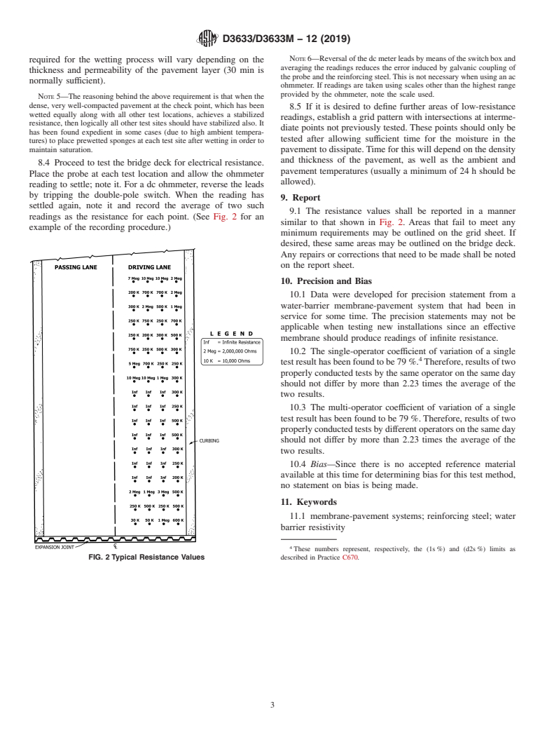 ASTM D3633/D3633M-12(2019) - Standard Test Method for Electrical Resistivity of Membrane-Pavement Systems