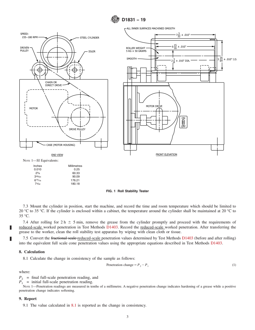 REDLINE ASTM D1831-19 - Standard Test Method for  Roll Stability of Lubricating Grease