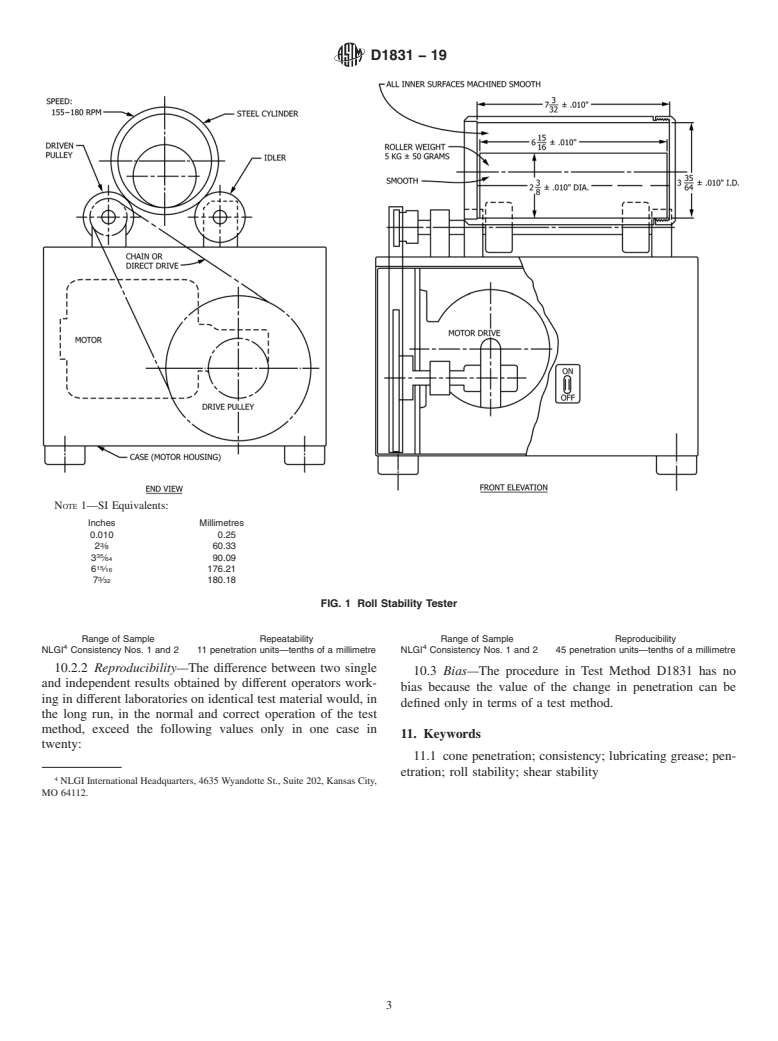 ASTM D1831-19 - Standard Test Method for  Roll Stability of Lubricating Grease