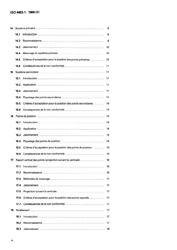 ISO 4463-1:1989 ISO 4463-1:1989 - Méthodes de mesurage pour la construction -- Piquetage et mesurage - Page 4 preview