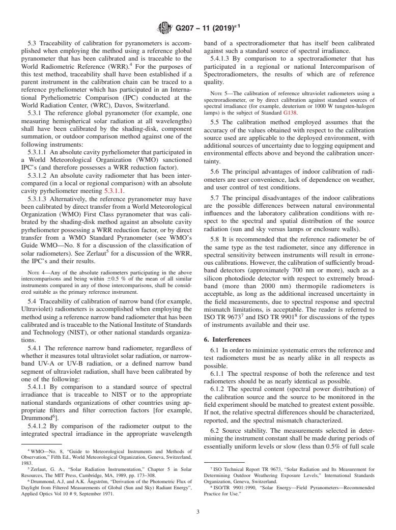 ASTM G207-11(2019)e1 - Standard Test Method for  Indoor Transfer of Calibration from Reference to Field Pyranometers