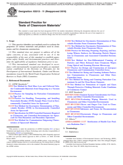 ASTM E2312-11(2019) ASTM E2312-11(2019) - Standard Practice for Tests of Cleanroom Materials - Page 1 preview