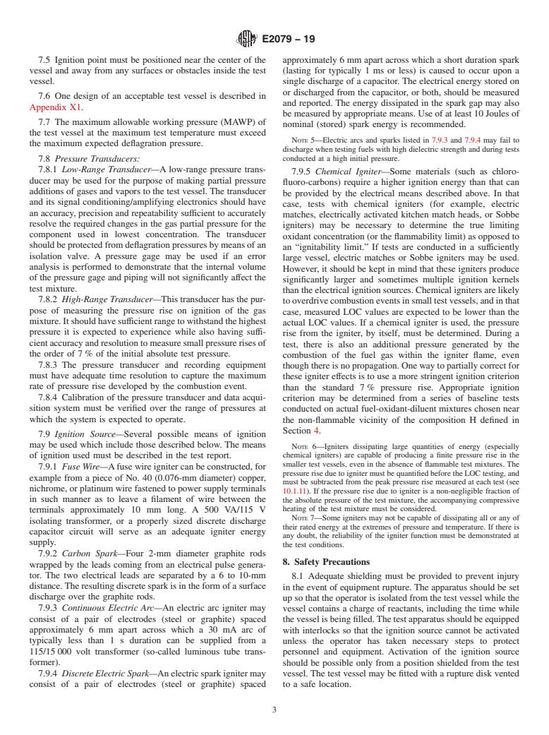 ASTM E2079-19 - Standard Test Methods for  Limiting Oxygen (Oxidant) Concentration in Gases and Vapors