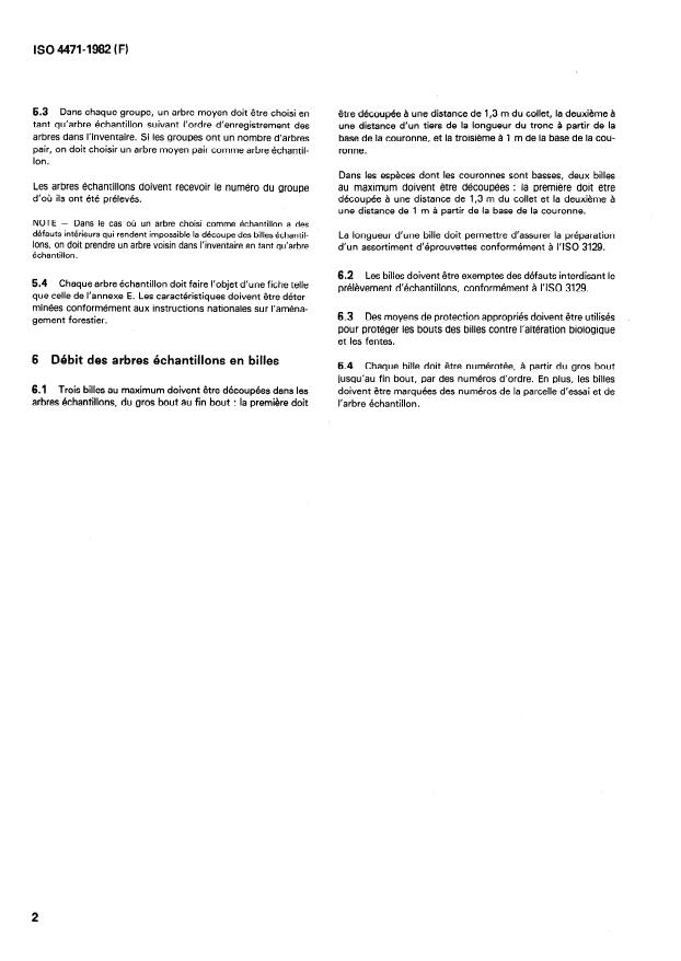 ISO 4471:1982 ISO 4471:1982 - Bois -- Prélevement d'arbres échantillons et de billes pour la détermination des propriétés physiques et mécaniques du bois des peuplements homogenes - Page 4 preview