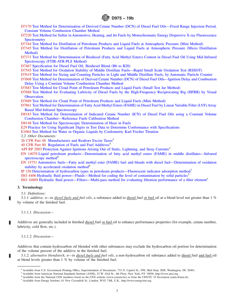 REDLINE ASTM D975-19b - Standard Specification for Diesel Fuel