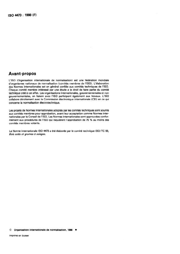 ISO 4473:1988 ISO 4473:1988 - Billes a sciages de bois résineux et feuillus -- Défauts apparents -- Classification - Page 2 preview
