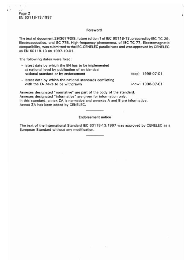 EN 60118-13:1997 EN 60118-13:1998 - Page 4 preview