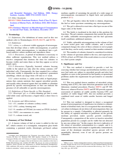 ASTM D7978-14(2019) ASTM D7978-14(2019) - Standard Test Method for Determination of the Viable Aerobic Microbial Content of Fuels and Associated Water—Thixotropic Gel Culture Method - Page 2 preview