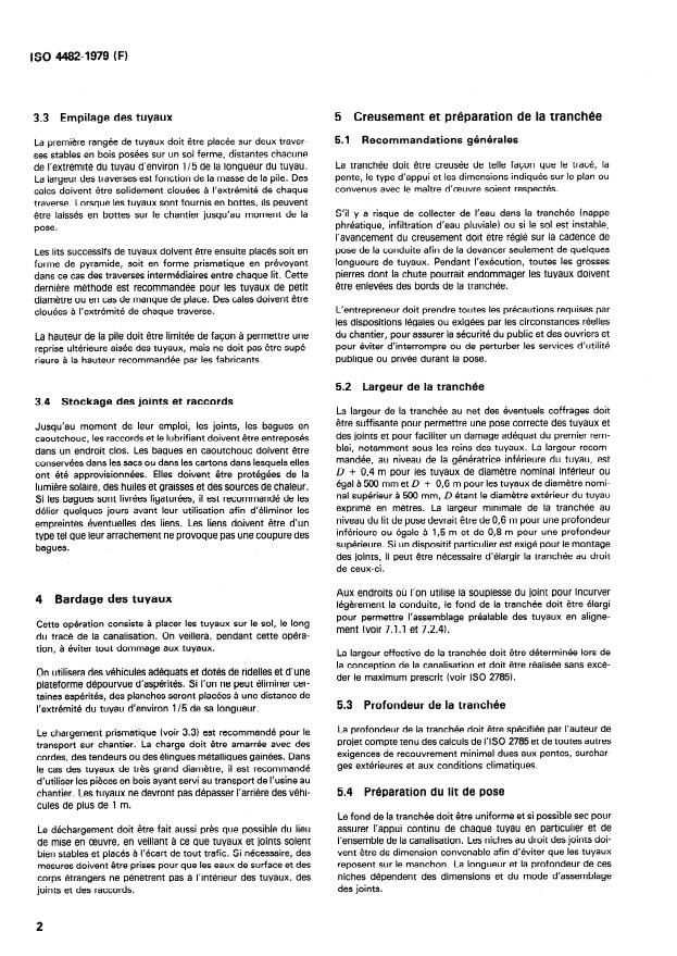 ISO 4482:1979 ISO 4482:1979 - Canalisations en amiante-ciment -- Guide de pose - Page 4 preview