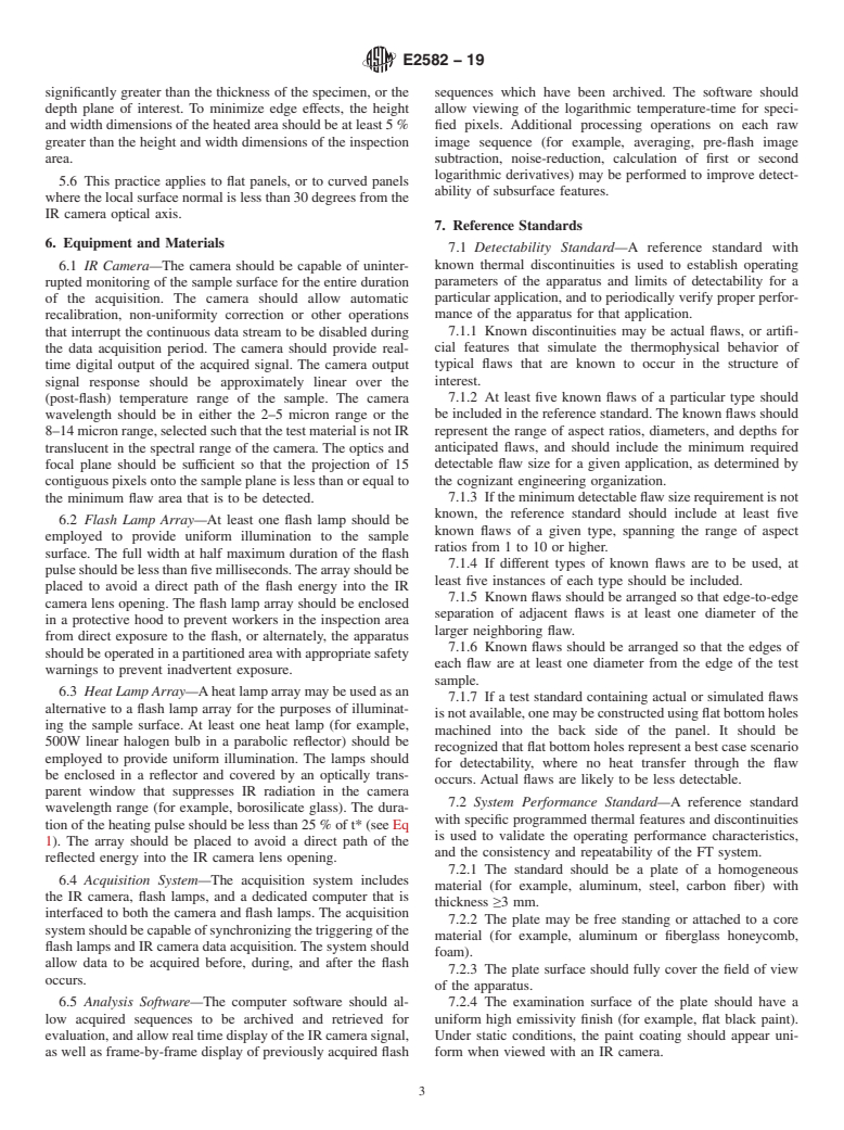 ASTM E2582-19 - Standard Practice for  Infrared Flash Thermography of Composite Panels and Repair  Patches Used in Aerospace Applications