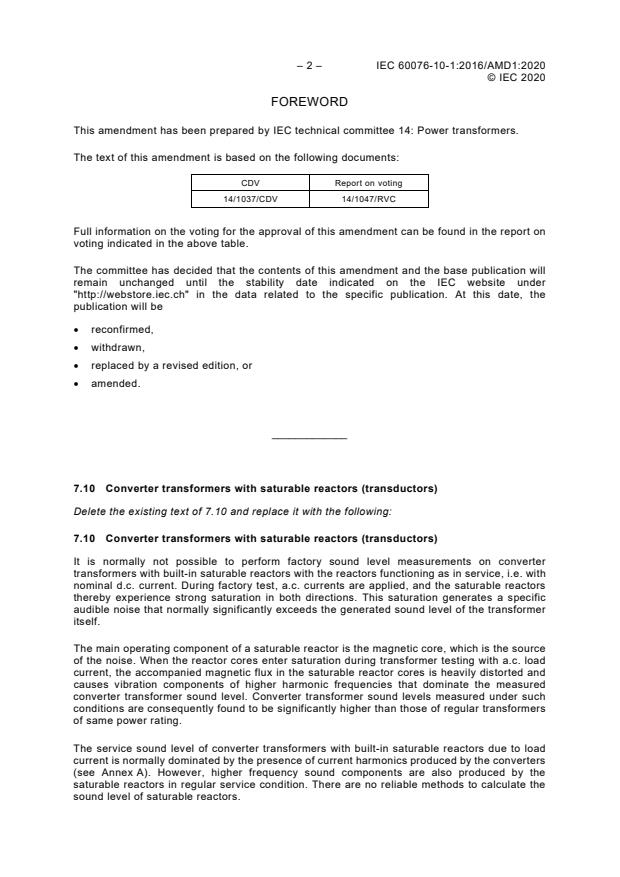 IEC 60076-10-1:2016/AMD1:2020 IEC 60076-10-1:2016/AMD1:2020 - Amendment 1 - Power transformers - Part 10-1: Determination of sound levels - Application guide
Released:11/2/2020
Isbn:9782832289969 - Page 4 preview