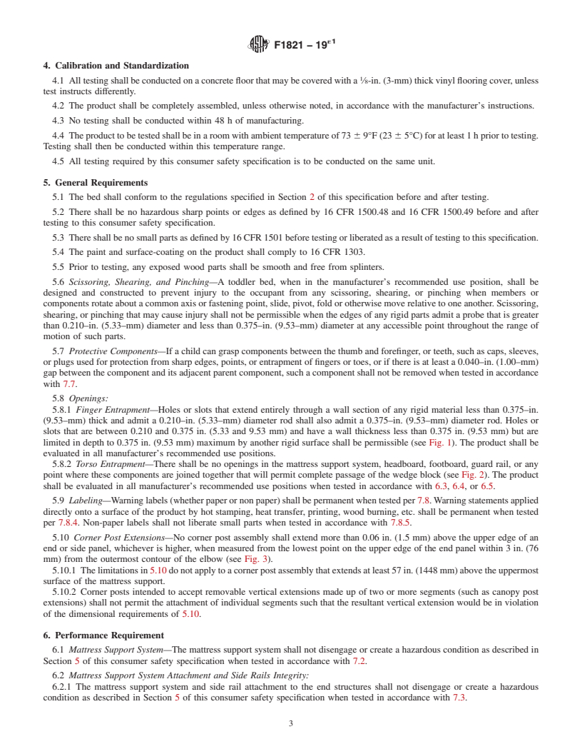 REDLINE ASTM F1821-19e1 - Standard Consumer Safety Specification for  Toddler Beds