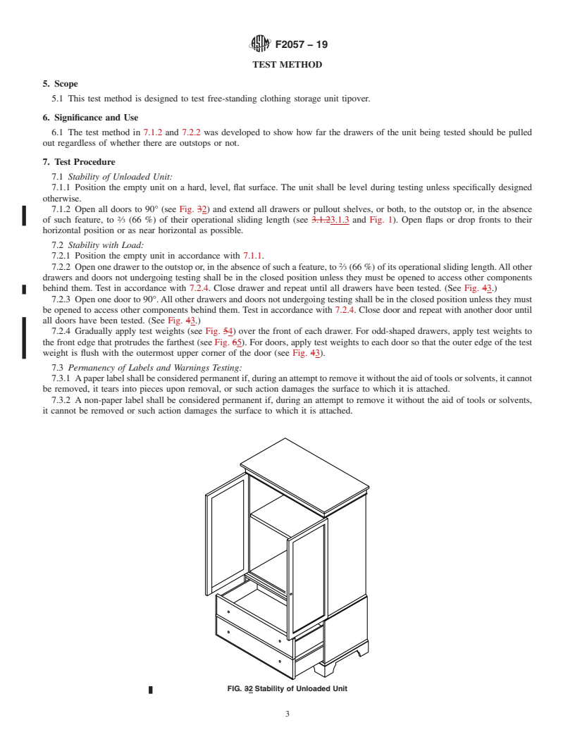 REDLINE ASTM F2057-19 - Standard Safety Specification for  Clothing Storage Units