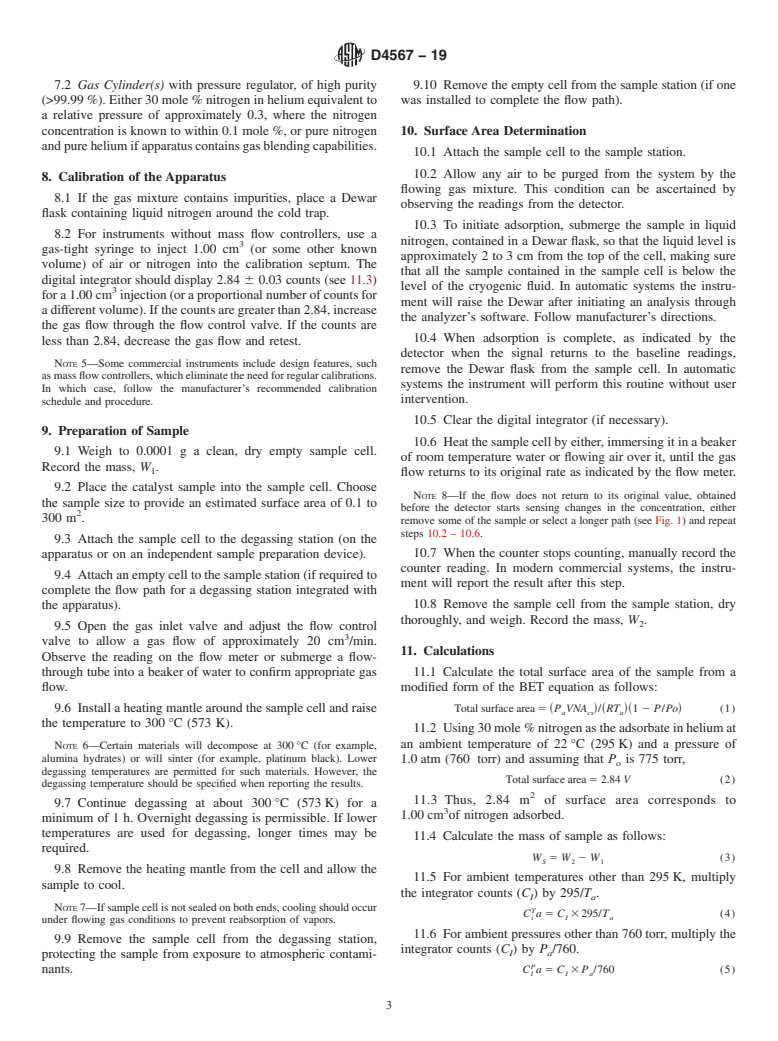 ASTM D4567-19 - Standard Test Method for Single-Point Determination of Specific Surface Area of Catalysts  and Catalyst Carriers Using Nitrogen Adsorption by Continuous Flow  Method