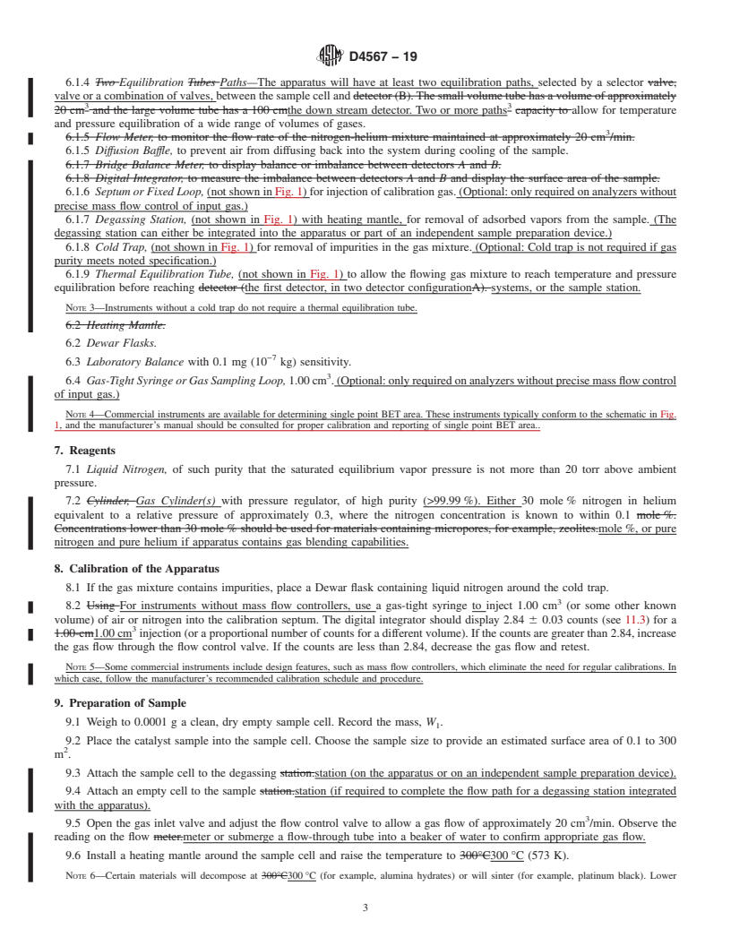 REDLINE ASTM D4567-19 - Standard Test Method for Single-Point Determination of Specific Surface Area of Catalysts  and Catalyst Carriers Using Nitrogen Adsorption by Continuous Flow  Method