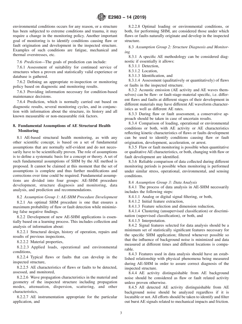 ASTM E2983-14(2019) - Standard Guide for  Application of Acoustic Emission for Structural Health Monitoring