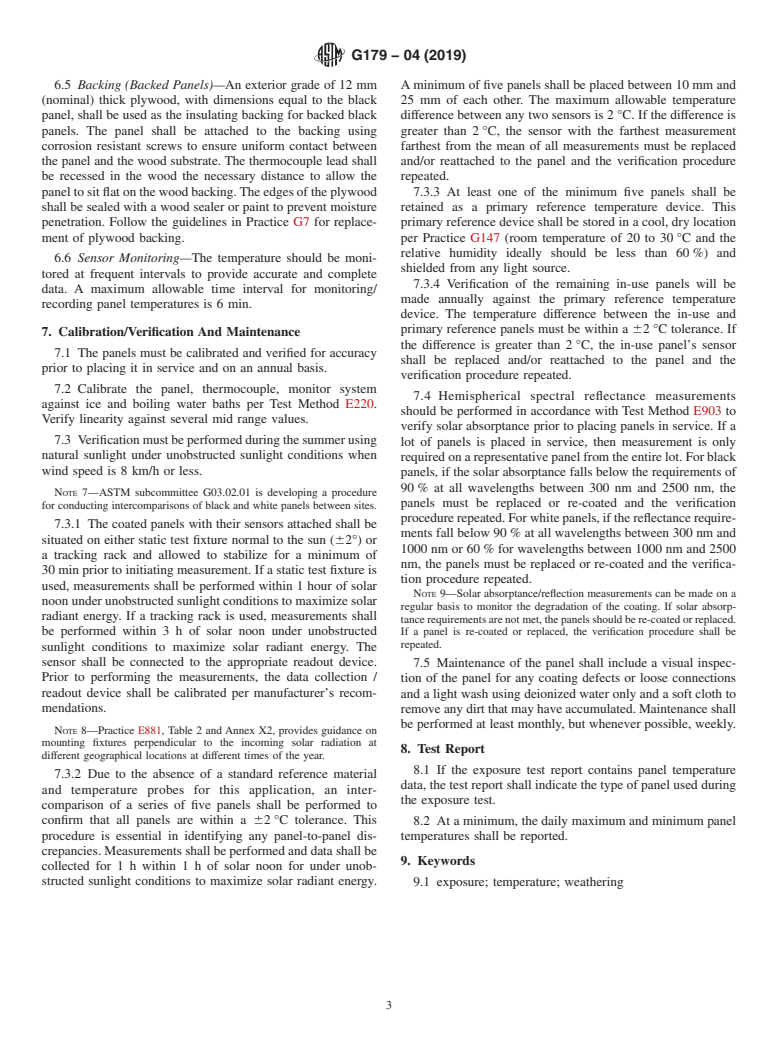 ASTM G179-04(2019) - Standard Specification for  Metal Black Panel and White Panel Temperature Devices for Natural  Weathering Tests