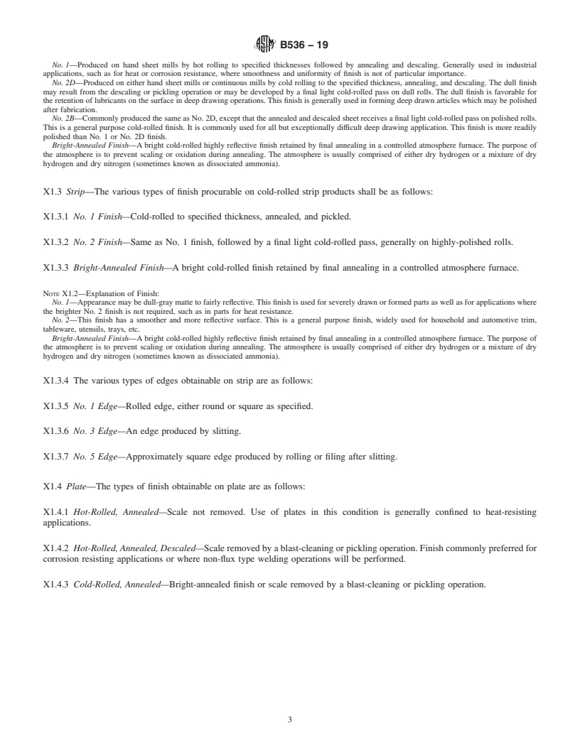 REDLINE ASTM B536-19 - Standard Specification for Nickel-Iron-Chromium-Silicon Alloys Plate, Sheet, and Strip