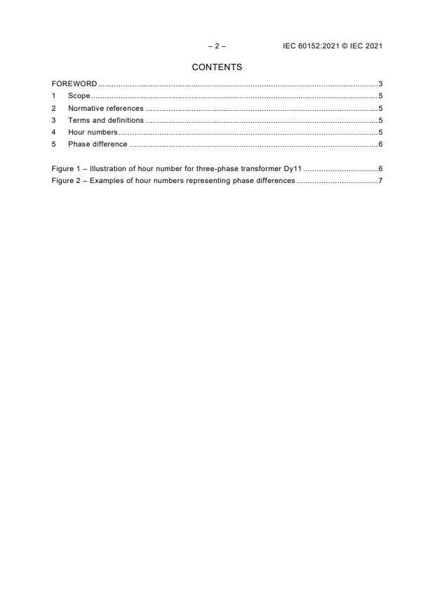 IEC 60152:2021 IEC 60152:2021 - Designation of phase differences by hour numbers in three-phase AC systems - Page 4 preview
