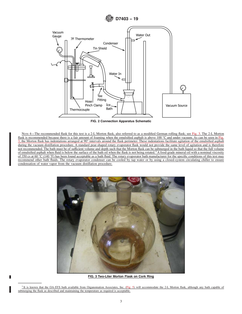 REDLINE ASTM D7403-19 - Standard Test Method for  Determination of Residue of Emulsified Asphalt by Low Temperature  Vacuum Distillation