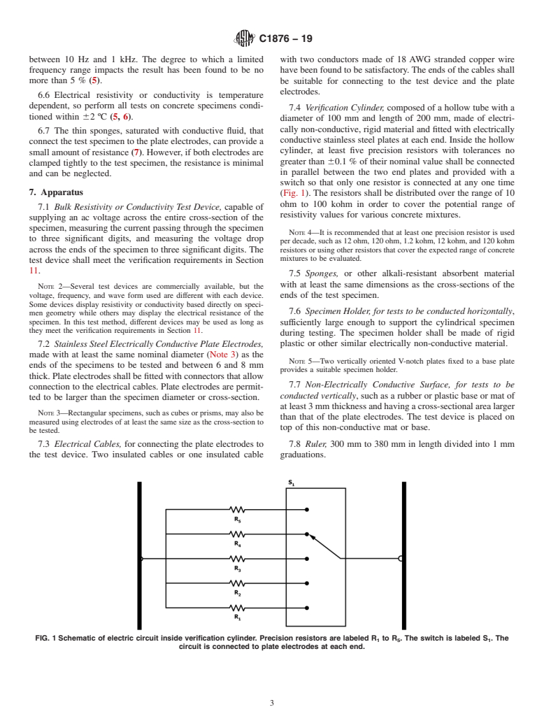ASTM C1876-19 - Standard Test Method for  Bulk Electrical Resistivity or Bulk Conductivity of Concrete