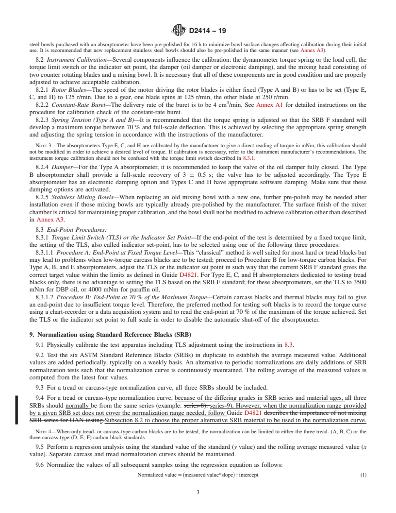 REDLINE ASTM D2414-19 - Standard Test Method for Carbon Black&#x2014;Oil Absorption Number (OAN)