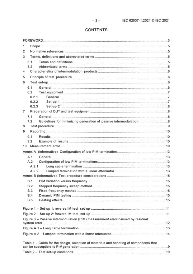 IEC 62037-1:2021 IEC 62037-1:2021 - Passive RF and microwave devices, intermodulation level measurement - Part 1: General requirements and measuring methods - Page 4 preview
