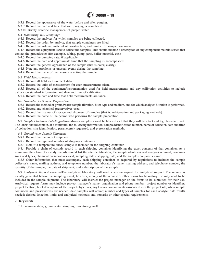 REDLINE ASTM D6089-19 - Standard Guide for  Documenting a Groundwater Sampling Event