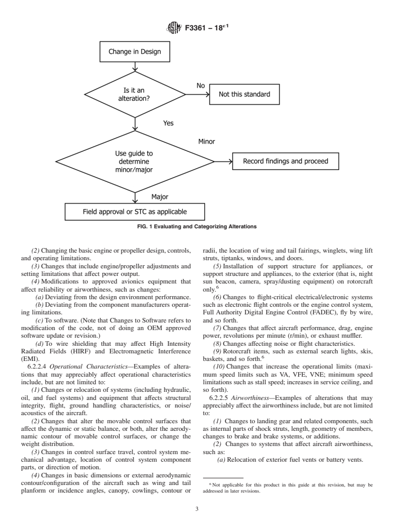 ASTM F3361-18e1 - Standard Guide for Classifying Alterations for In-Service Aircraft under FAA Authority  Oversight