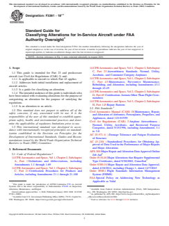 ASTM F3361-18e1 ASTM F3361-18e1 - Standard Guide for Classifying Alterations for In-Service Aircraft under FAA Authority Oversight - Page 1 preview