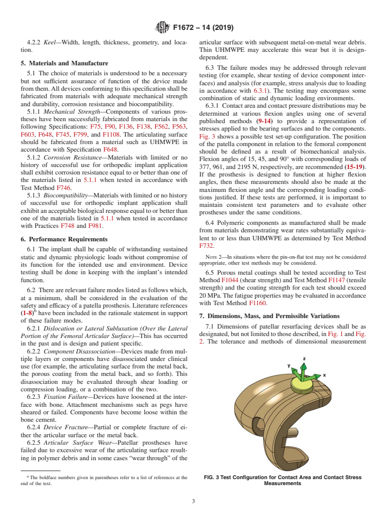 ASTM F1672-14(2019) - Standard Specification for  Resurfacing Patellar Prosthesis