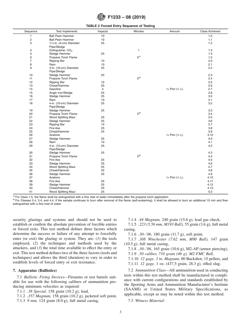 ASTM F1233-08(2019) - Standard Test Method for  Security Glazing Materials And Systems