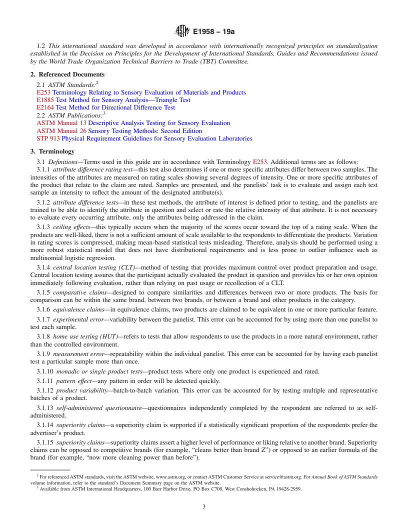 REDLINE ASTM E1958-19a - Standard Guide for  Sensory Claim Substantiation