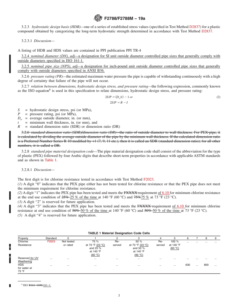 REDLINE ASTM F2788/F2788M-19a - Standard Specification for  Metric and Inch-sized Crosslinked Polyethylene (PEX) Pipe