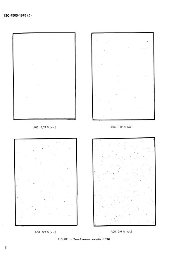ISO 4505:1978 ISO 4505:1978 - Hardmetals -- Metallographic determination of porosity and uncombined carbon - Page 4 preview