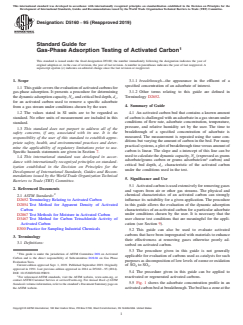 ASTM D5160-95(2019) ASTM D5160-95(2019) - Standard Guide for Gas-Phase Adsorption Testing of Activated Carbon - Page 1 preview