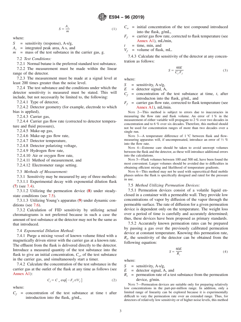 ASTM E594-96(2019) - Standard Practice for Testing Flame Ionization Detectors Used in Gas or Supercritical Fluid Chromatography