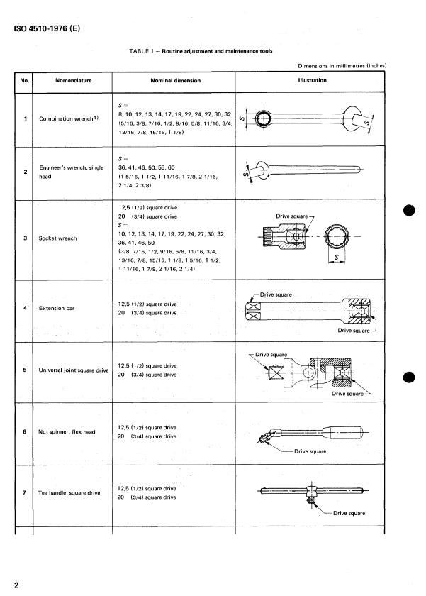 ISO 4510:1976 ISO 4510:1976 - Earth-moving machinery -- Maintenance and adjustment tools - Page 4 preview