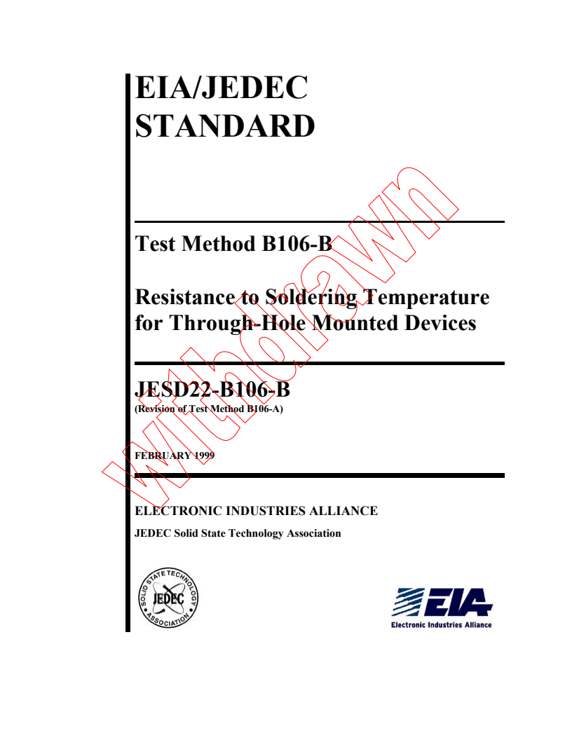 IEC PAS 62174:2000 - Resistance to soldering temperature for through-hole mounted devices
Released:8/22/2000
Isbn:283185301X