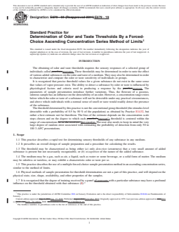 REDLINE ASTM E679-19 - Standard Practice for  Determination of Odor and Taste Thresholds By a Forced-Choice  Ascending Concentration Series Method of Limits