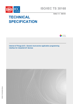 isoiects30168{ed1.0}en - ISO/IEC TS 30168:2024 - Internet of Things (IoT) - Generic trust anchor application programming interface for industrial IoT devices
Released:5/2/2024
Isbn:9782832285183 - Page 1 preview