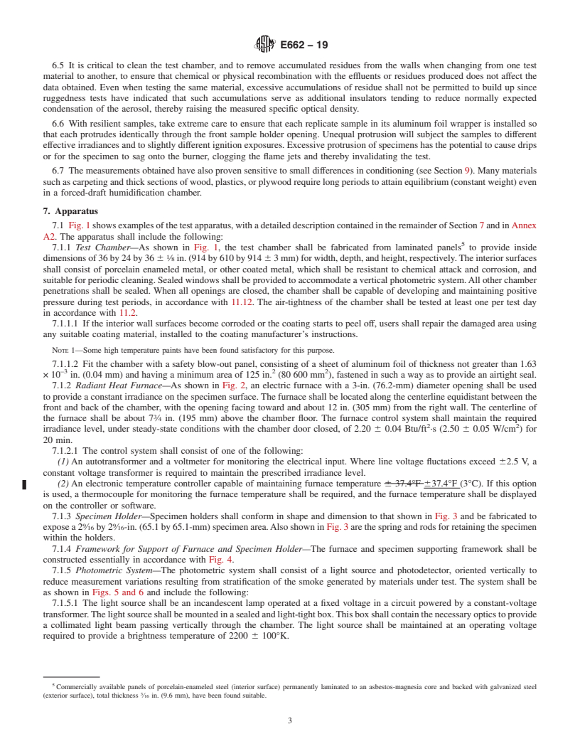 REDLINE ASTM E662-19 - Standard Test Method for  Specific Optical Density of Smoke Generated by Solid Materials