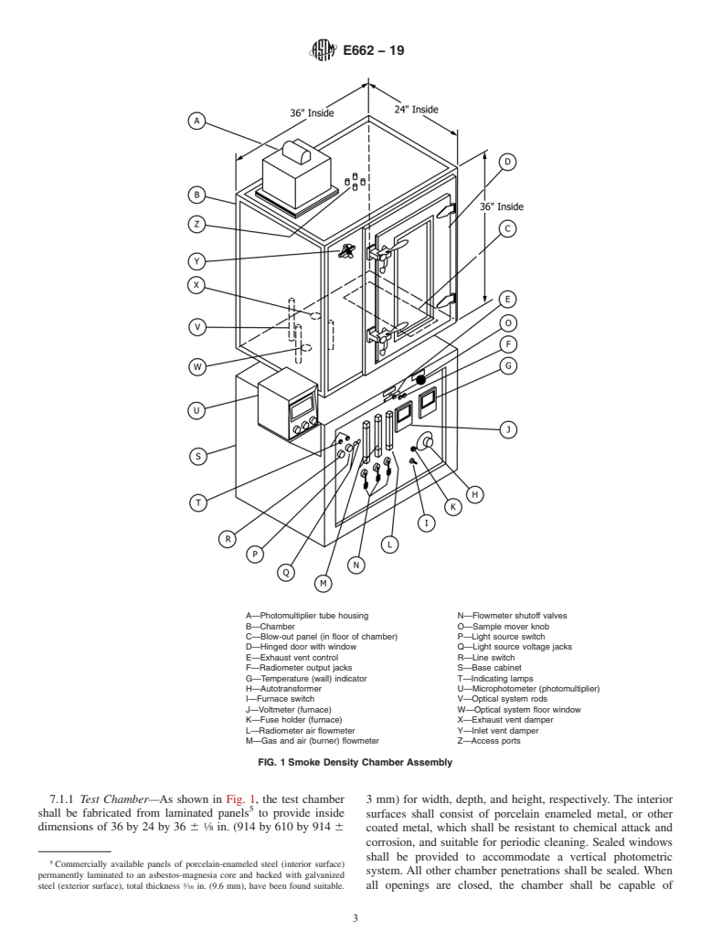 ASTM E662-19 - Standard Test Method for  Specific Optical Density of Smoke Generated by Solid Materials