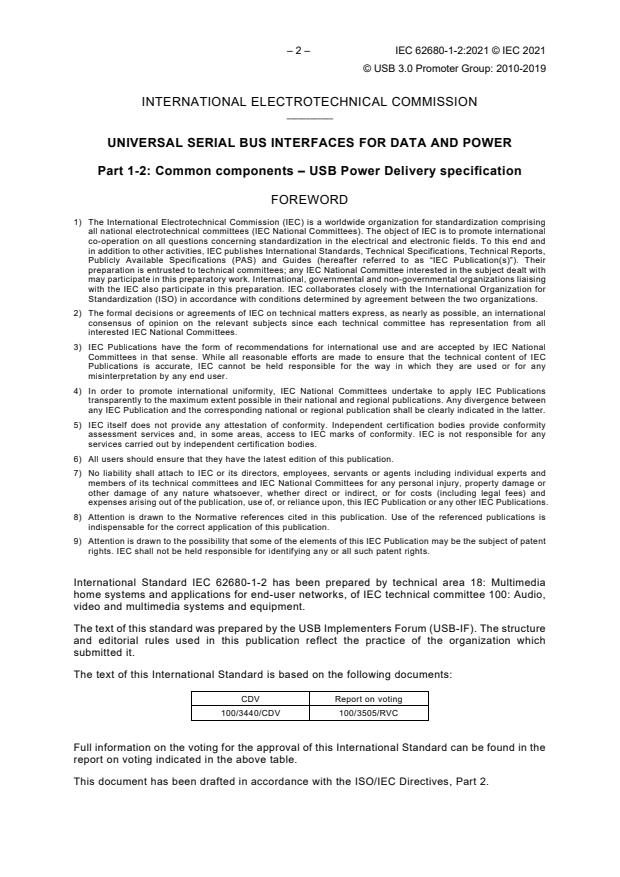 IEC 62680-1-2:2021 IEC 62680-1-2:2021 - Universal serial bus interfaces for data and power - Part 1-2: Common components - USB Power Delivery specification - Page 4 preview