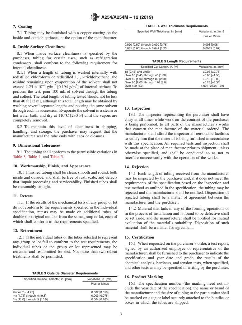 ASTM A254/A254M-12(2019) - Standard Specification for  Copper-Brazed Steel Tubing