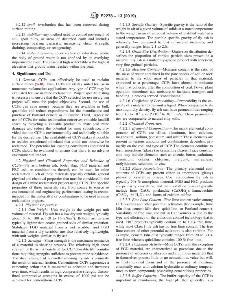 ASTM E2278-13(2019) - Standard Guide for  Use of Coal Combustion Products (CCPs) for Surface Mine Reclamation:  Revegetation and Mitigation of Acid Mine Drainage