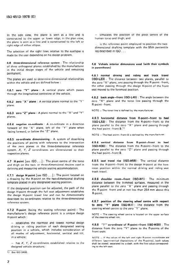 ISO 4513:1978 ISO 4513:1978 - Road vehicles -- Visibility -- Method for establishment of eyellipses for driver's eye location - Page 4 preview