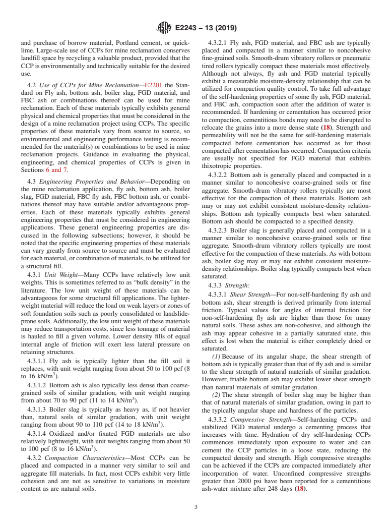 ASTM E2243-13(2019) - Standard Guide for Use of Coal Combustion Products (CCPs) for Surface Mine Reclamation:  Re-contouring and Highwall Reclamation