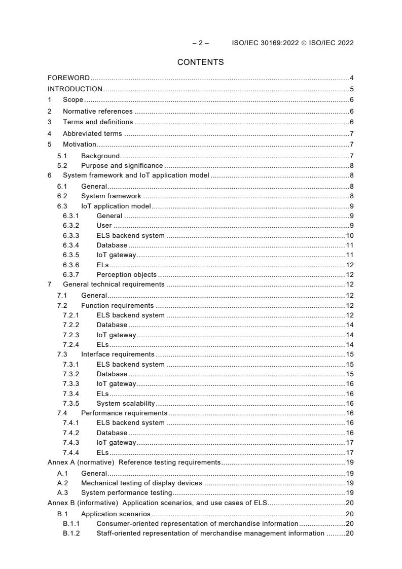 ISO/IEC 30169:2022 ISO/IEC 30169:2022 - Internet of Things (IoT) - IoT applications for electronic label system (ELS) - Page 4 preview